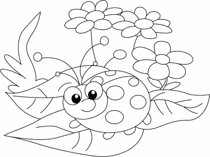 ladybug outline coloring page