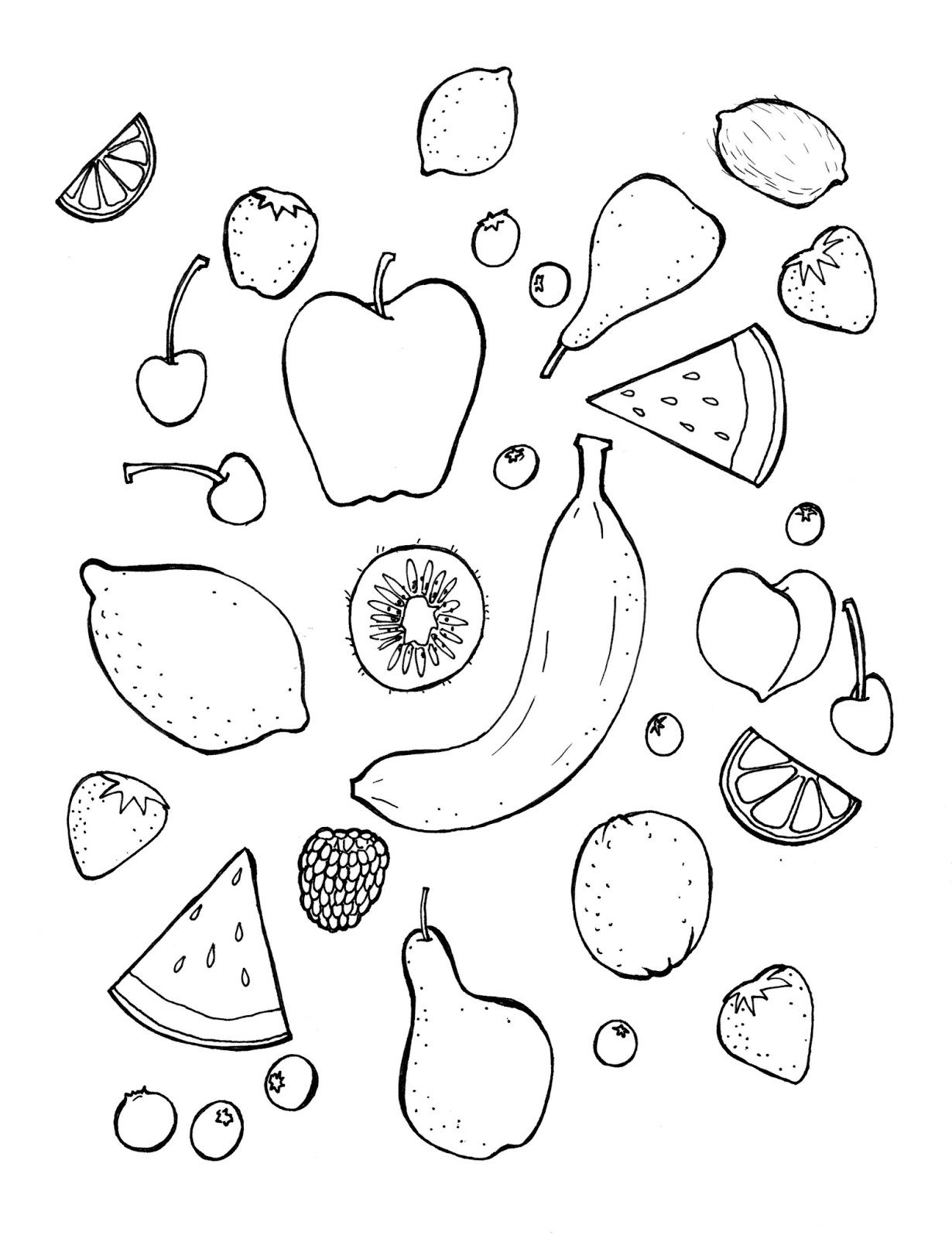 fruit coloring pages