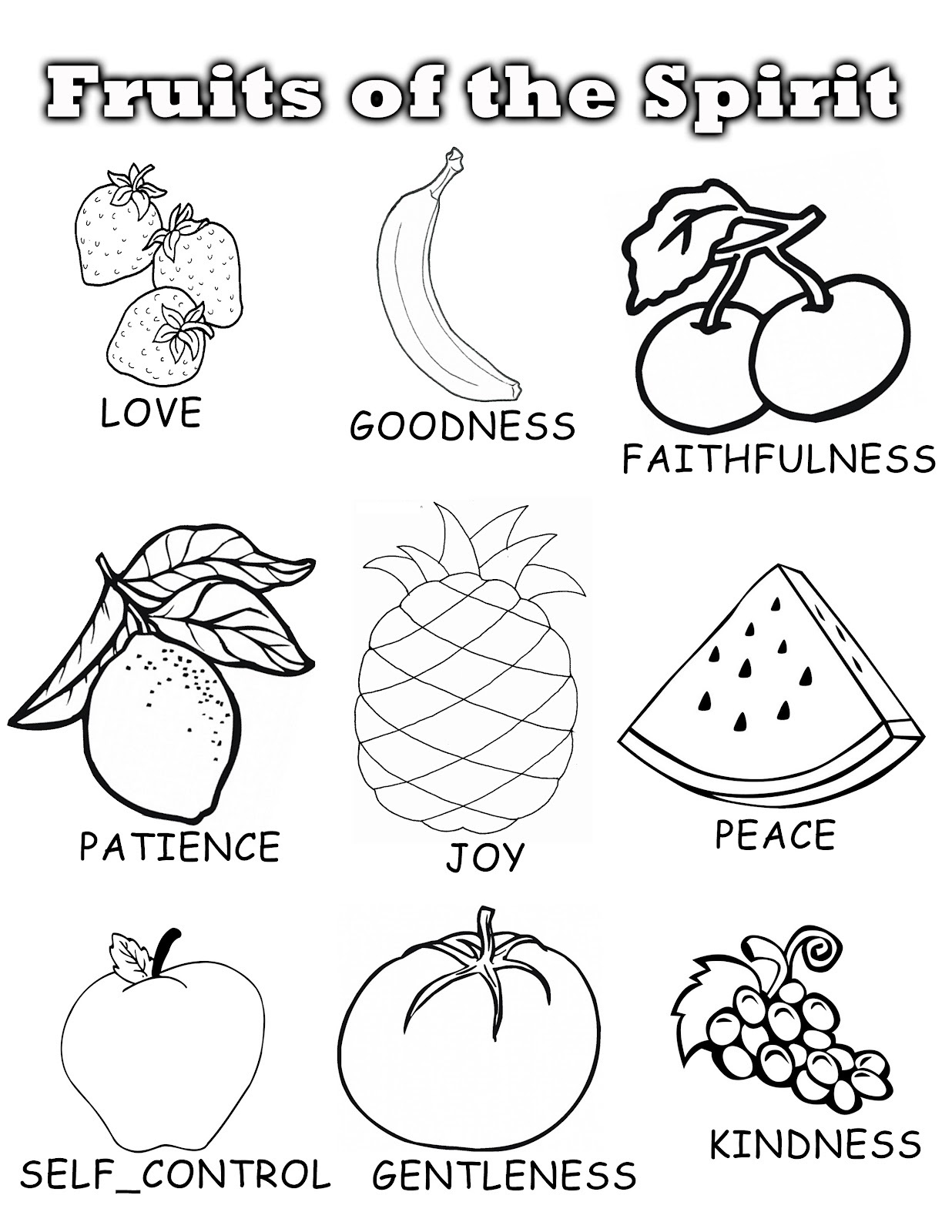 fruit of the spirit coloring pages