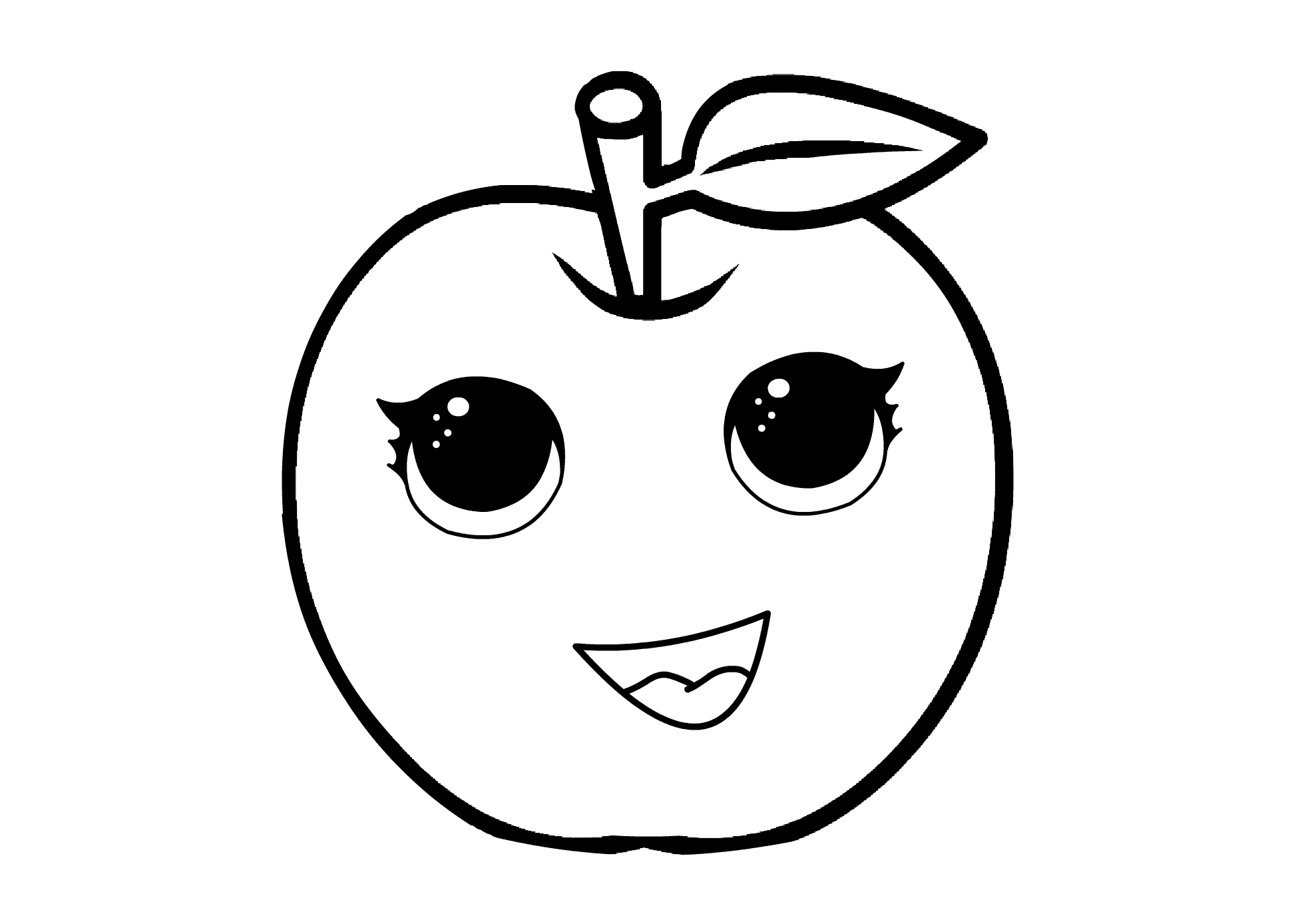 kawaii fruit coloring pages