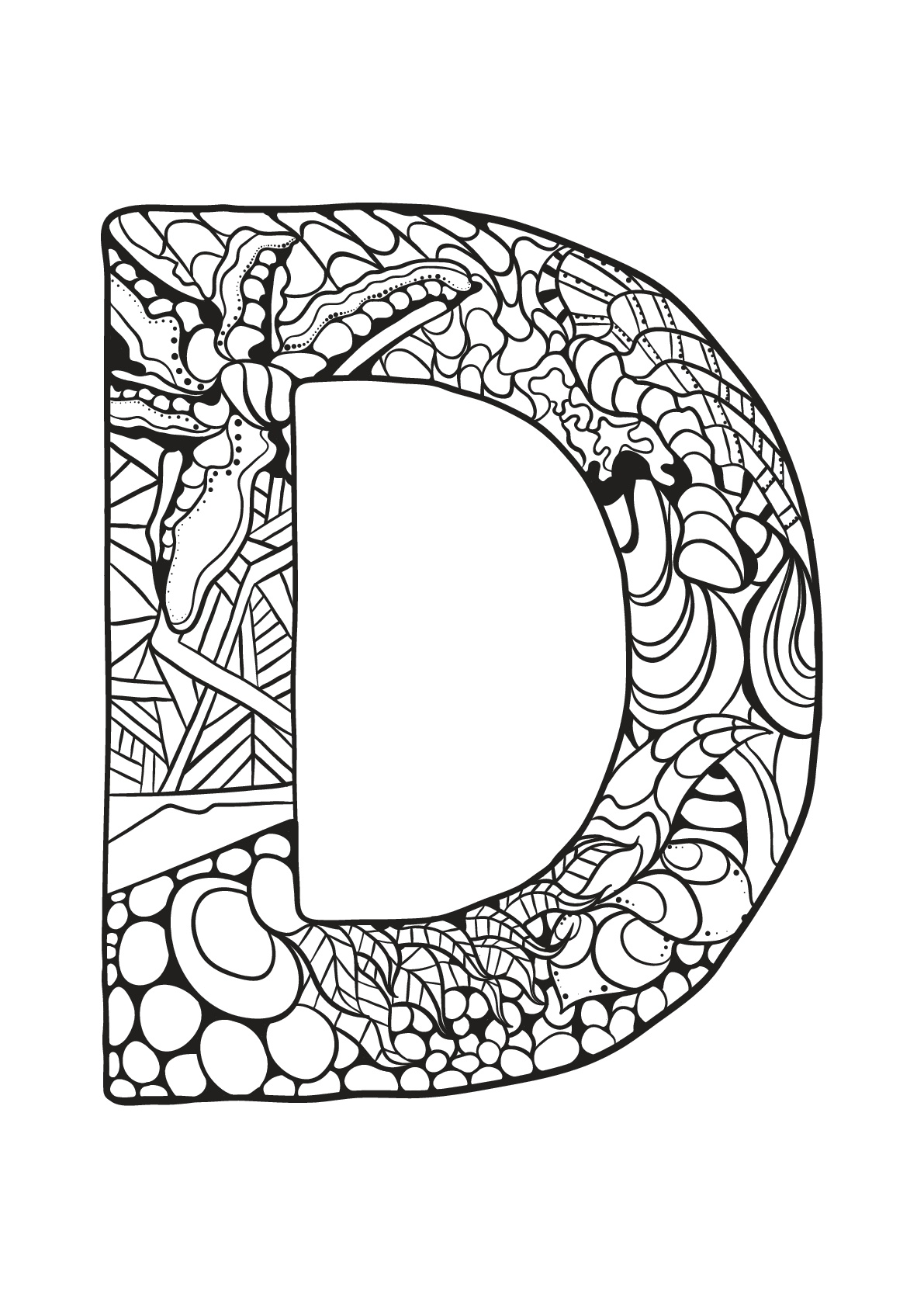 adult coloring pages letter d