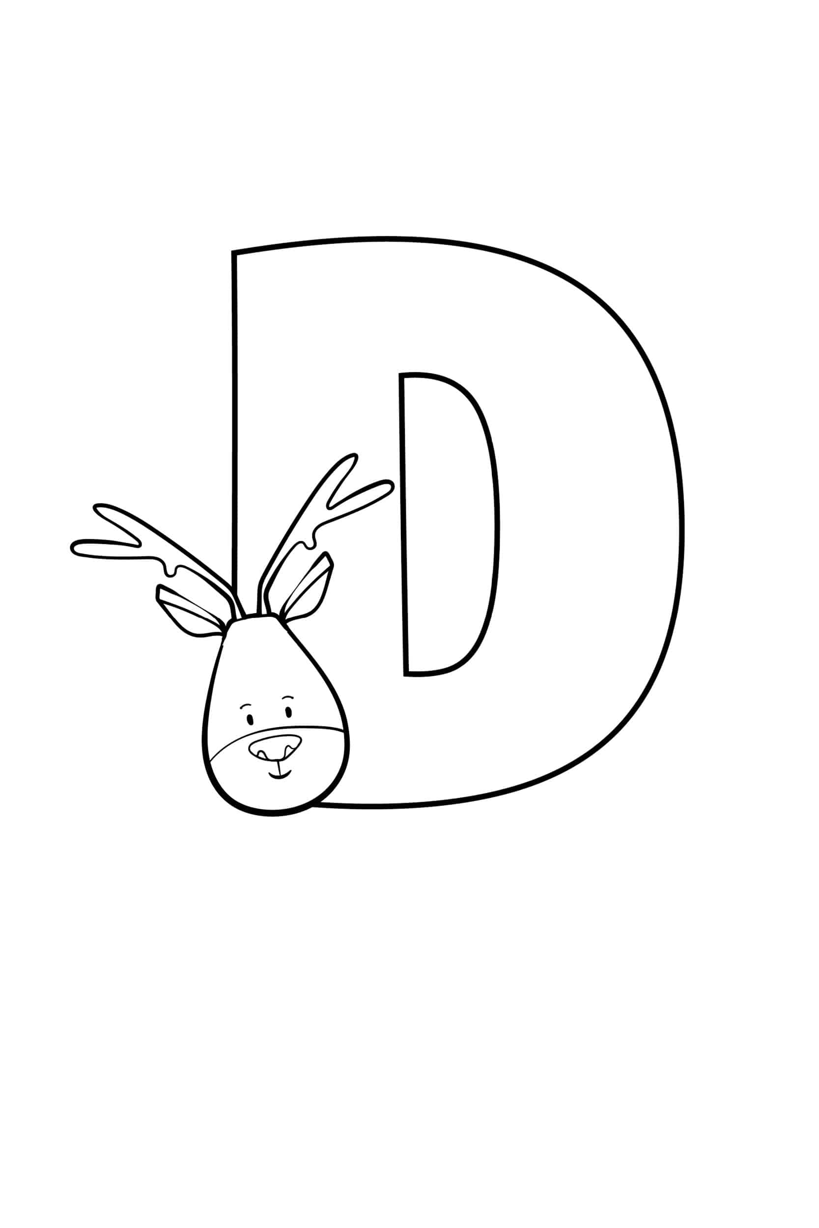 d letter coloring pages