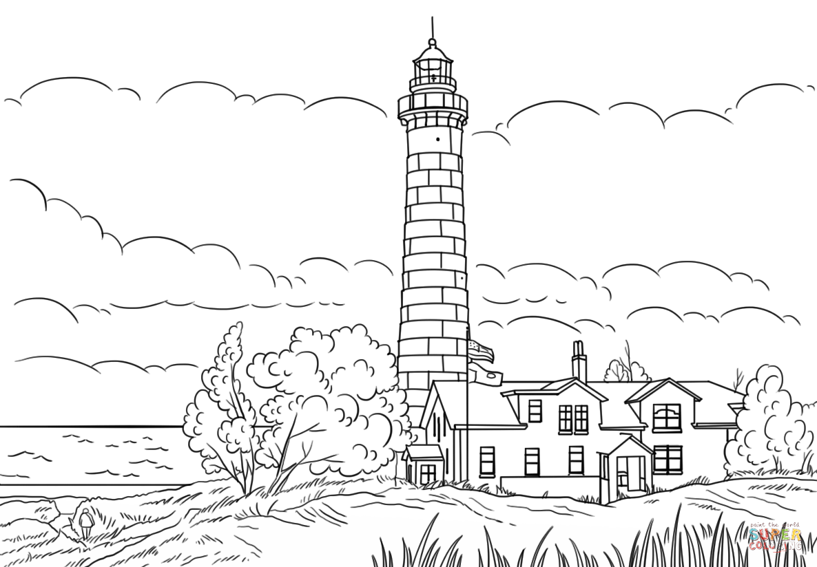 lighthouse scenes coloring pages