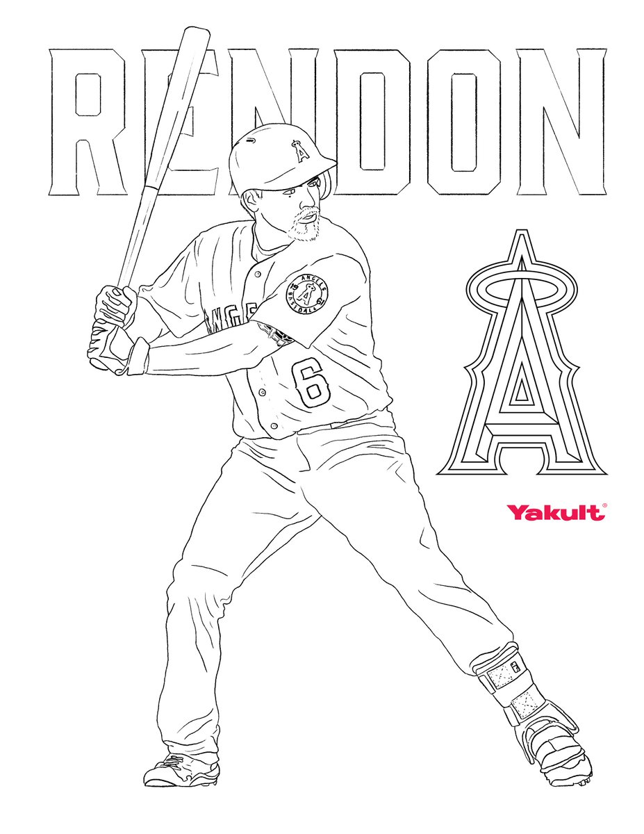 los angeles angels player coloring pages