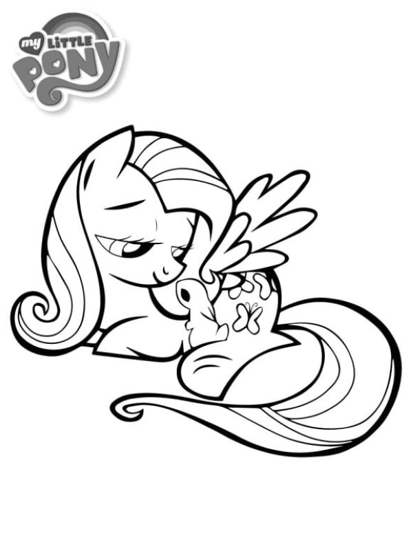 lovely fluttershy coloring page