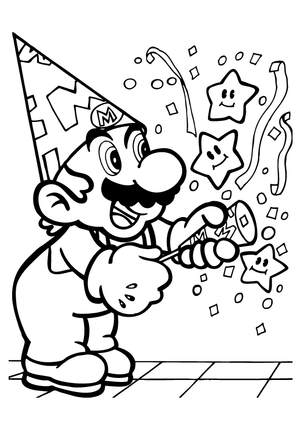 mario coloring pages free