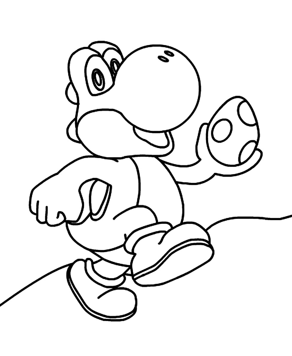 mario coloring pages yoshi