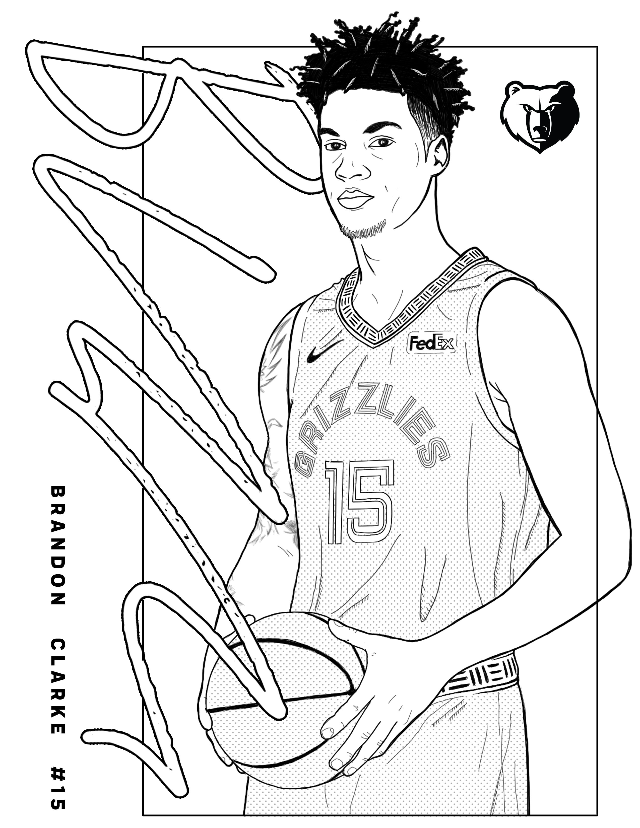 memphis grizzlies player coloring pages