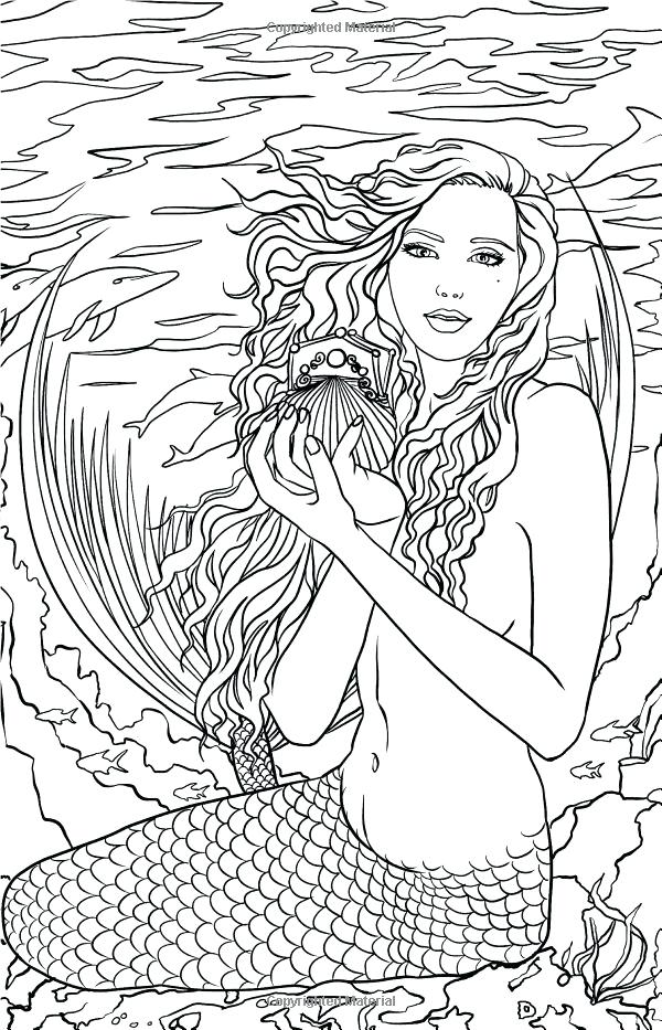 mermaid coloring pages for adults