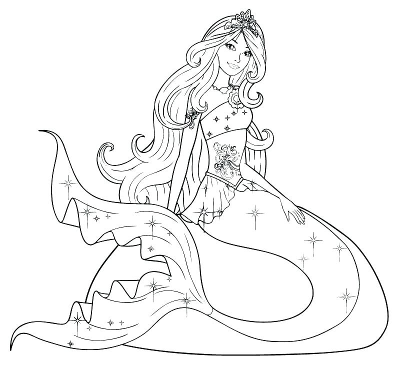 mermaid coloring pages for kids