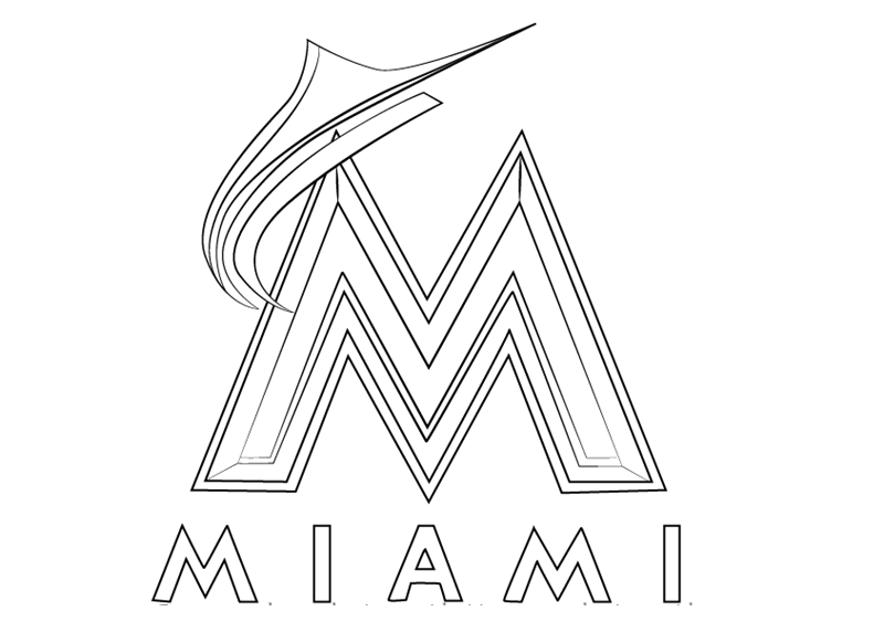 miami marlins logo coloring pages