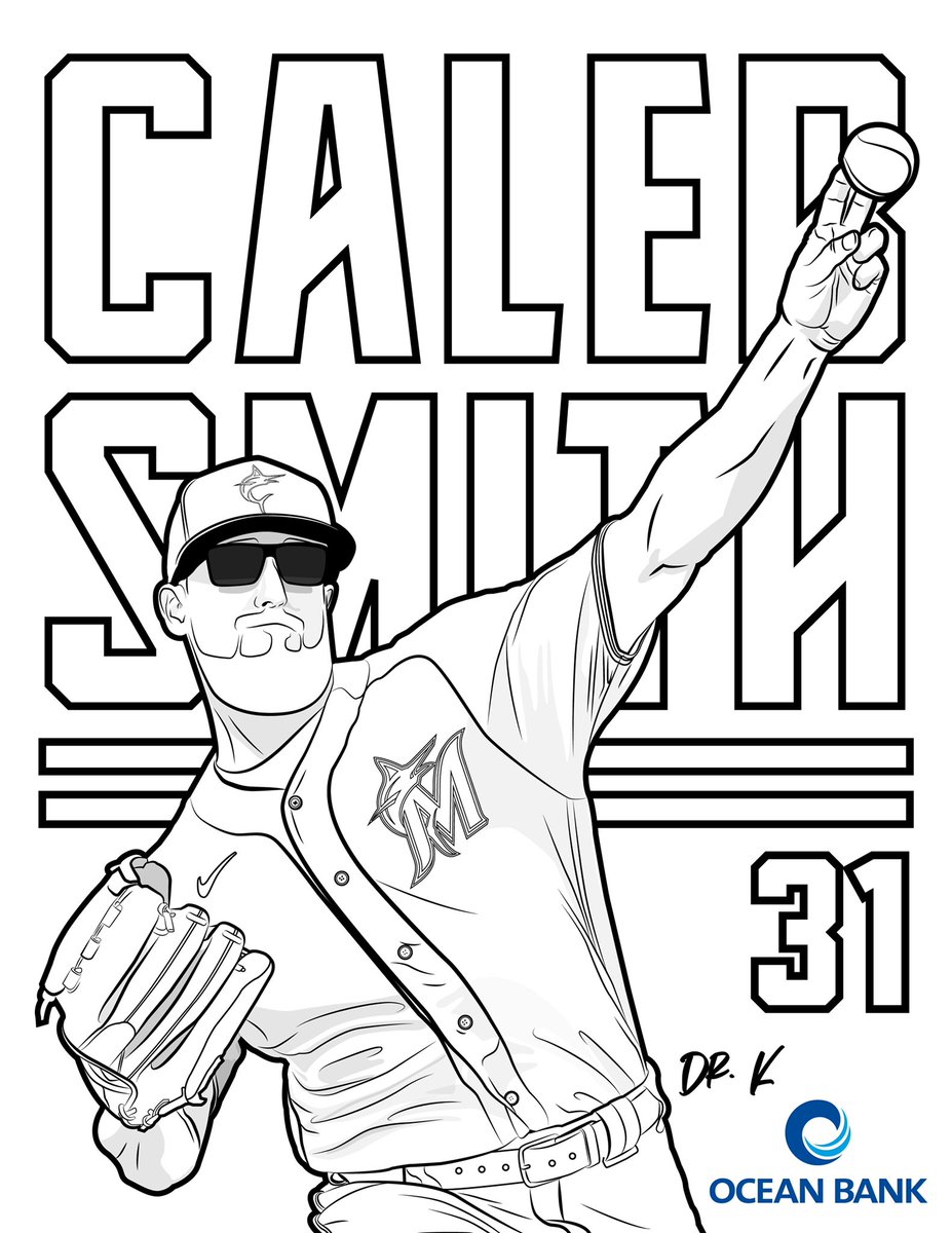 miami marlins player coloring pages