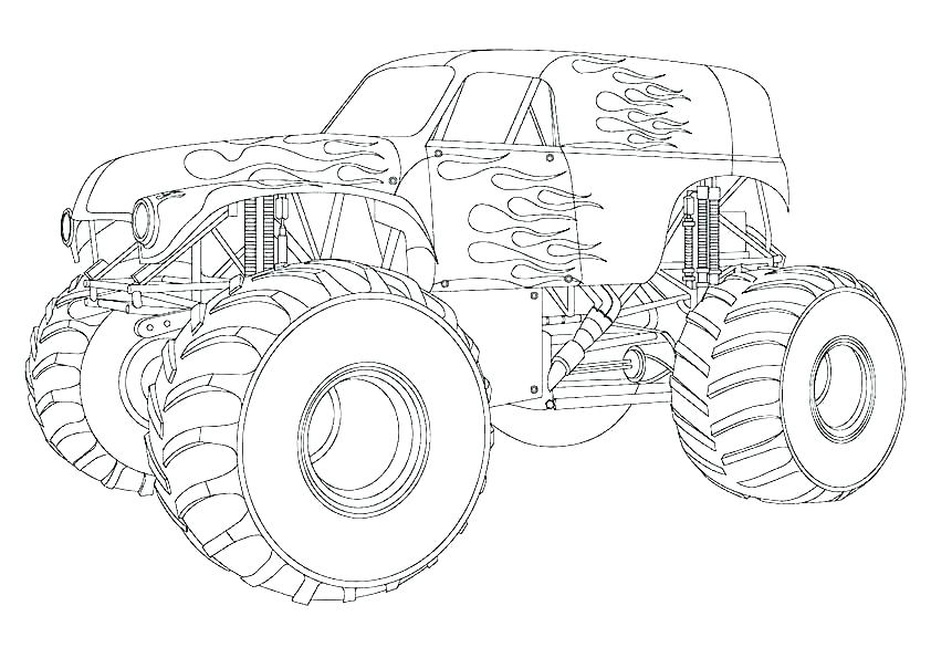 monster truck coloring pages for toddlers