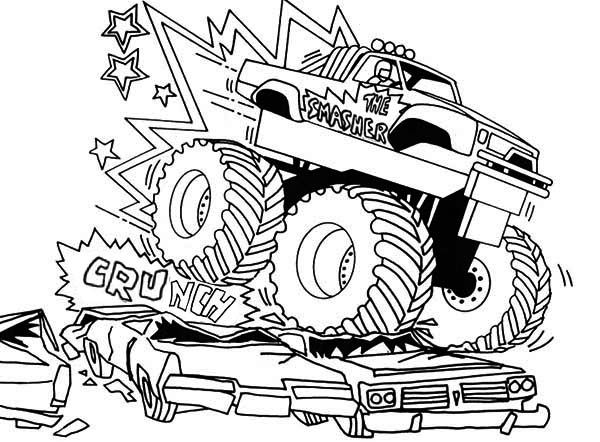 monster truck printable coloring pages