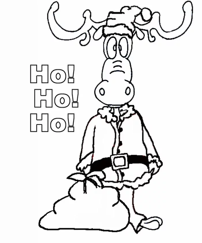 christmas moose coloring pages