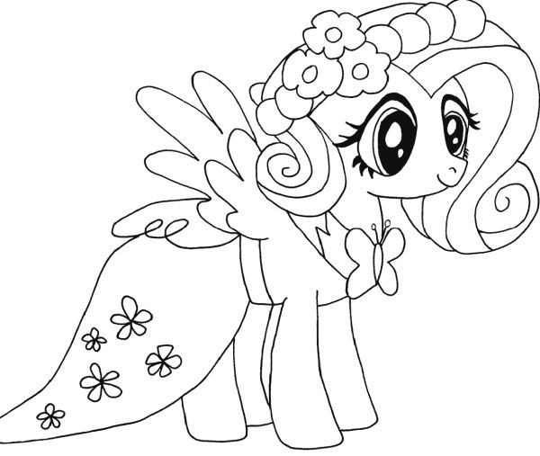 my little pony coloring pages fluttershy