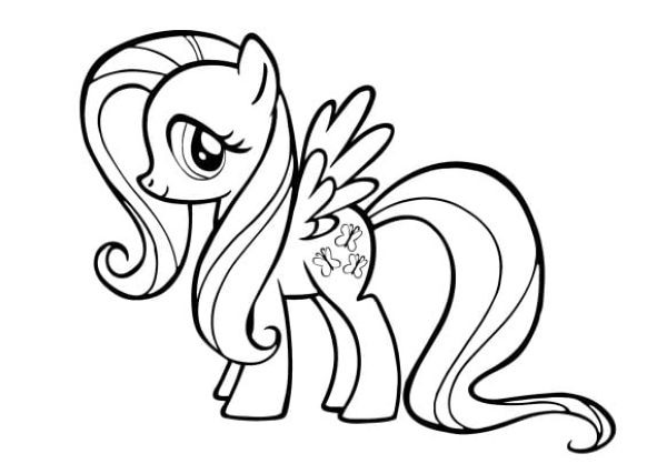 new fluttershy coloring page