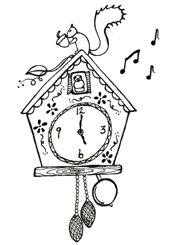 new wall clock coloring pages for kids