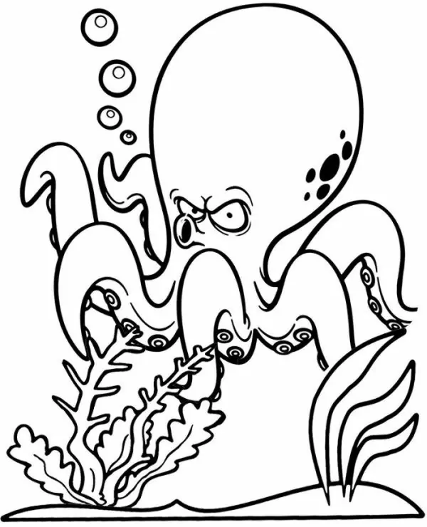 high quality funny octopus coloring sheet to print for free