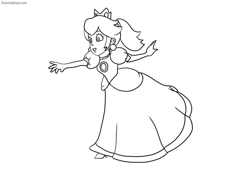 princess peach coloring pages