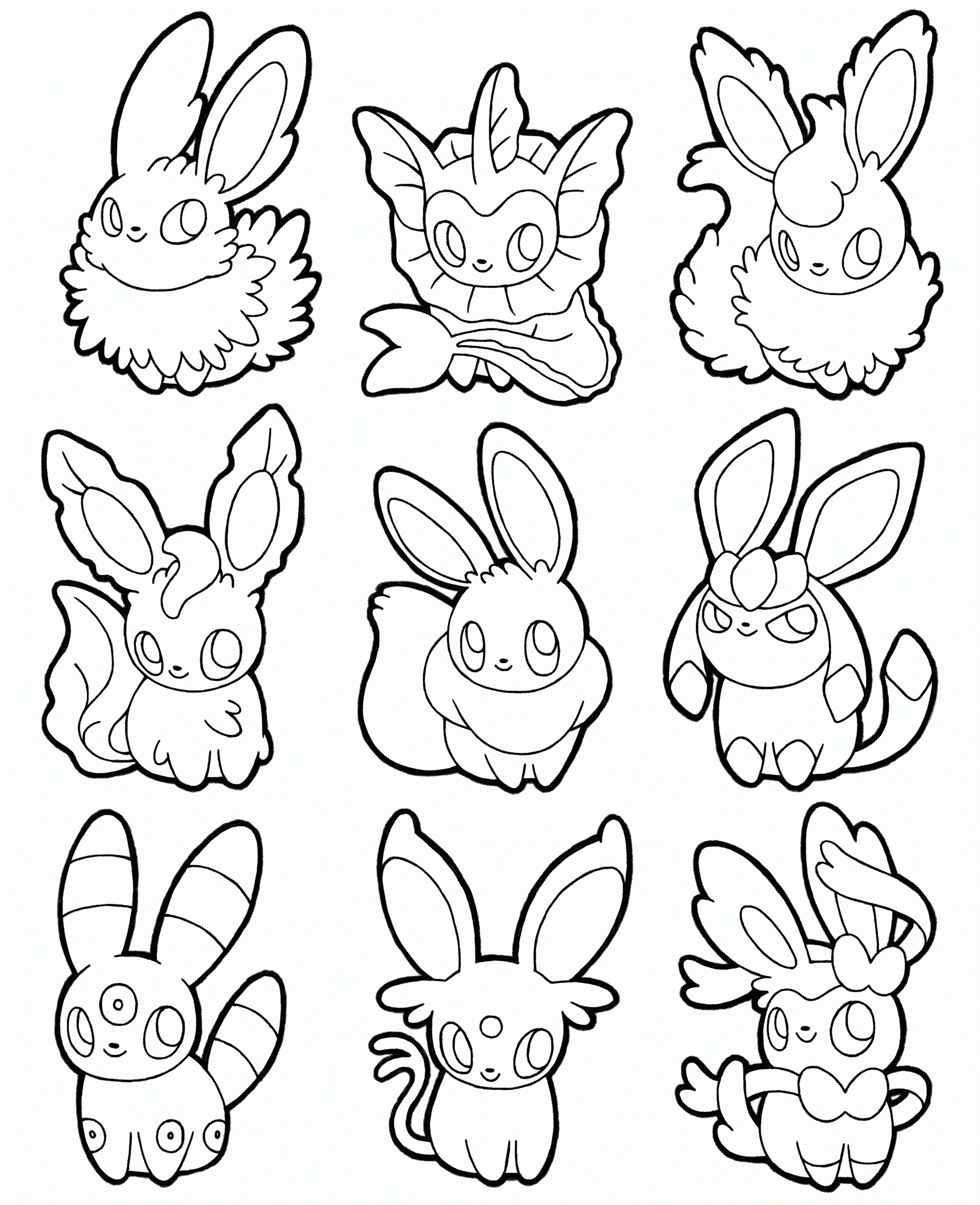 pokemon coloring pages eevee evolutions