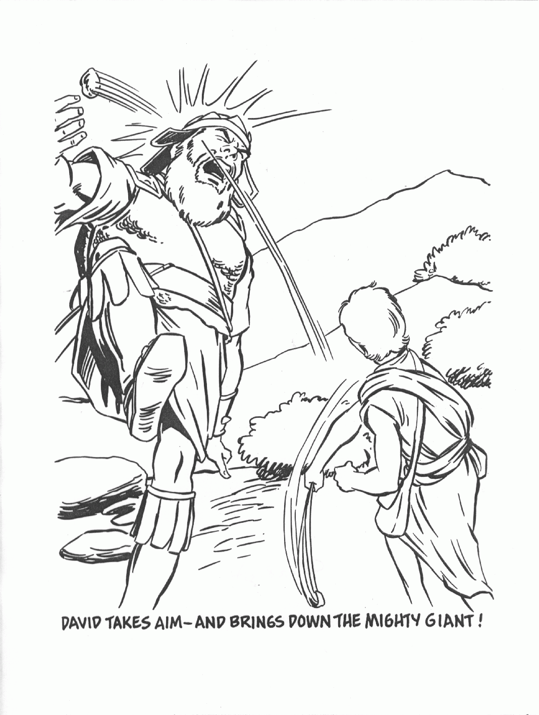 bible coloring pages david and goliath