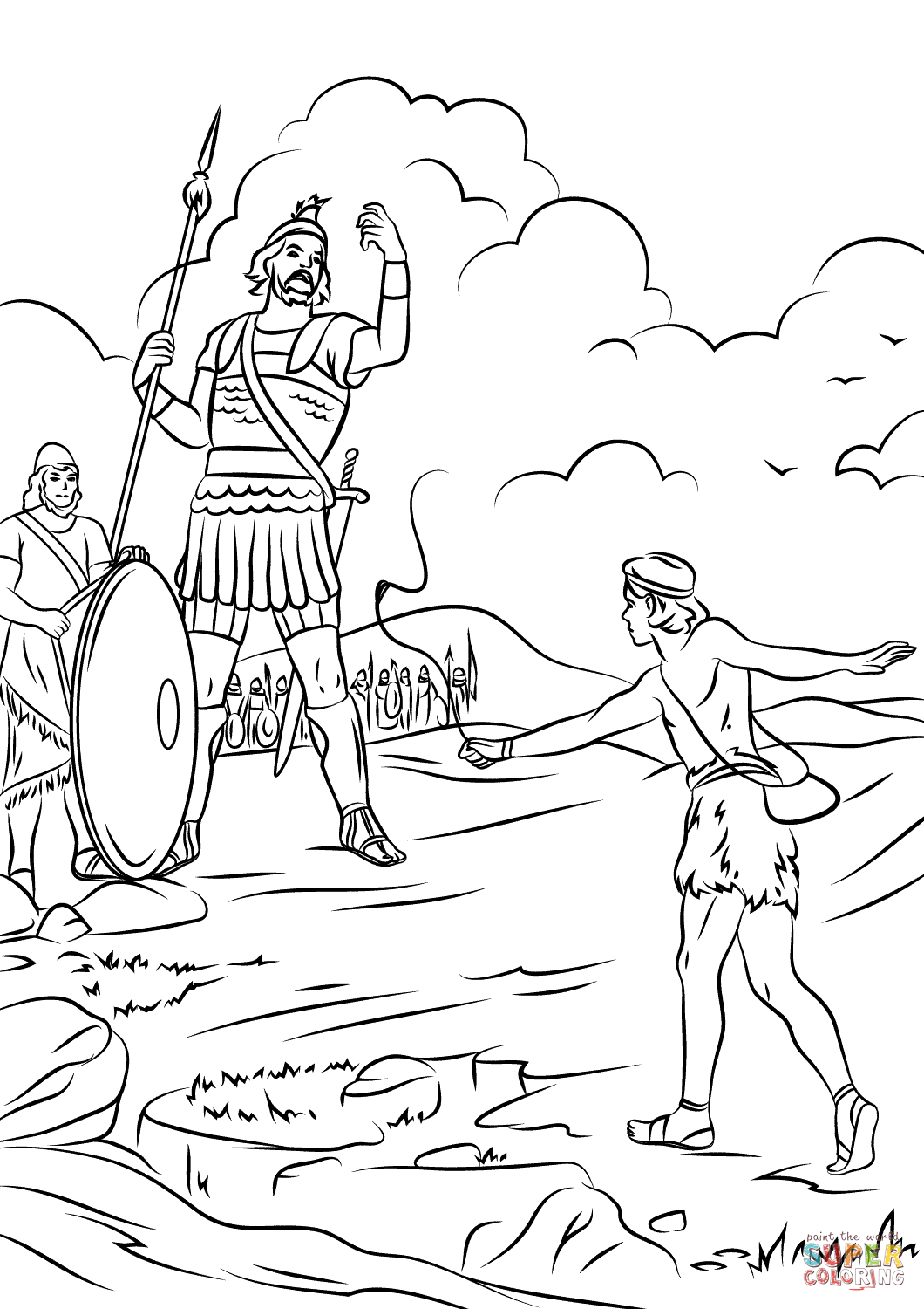 fulll page david and goliath coloring pages printable