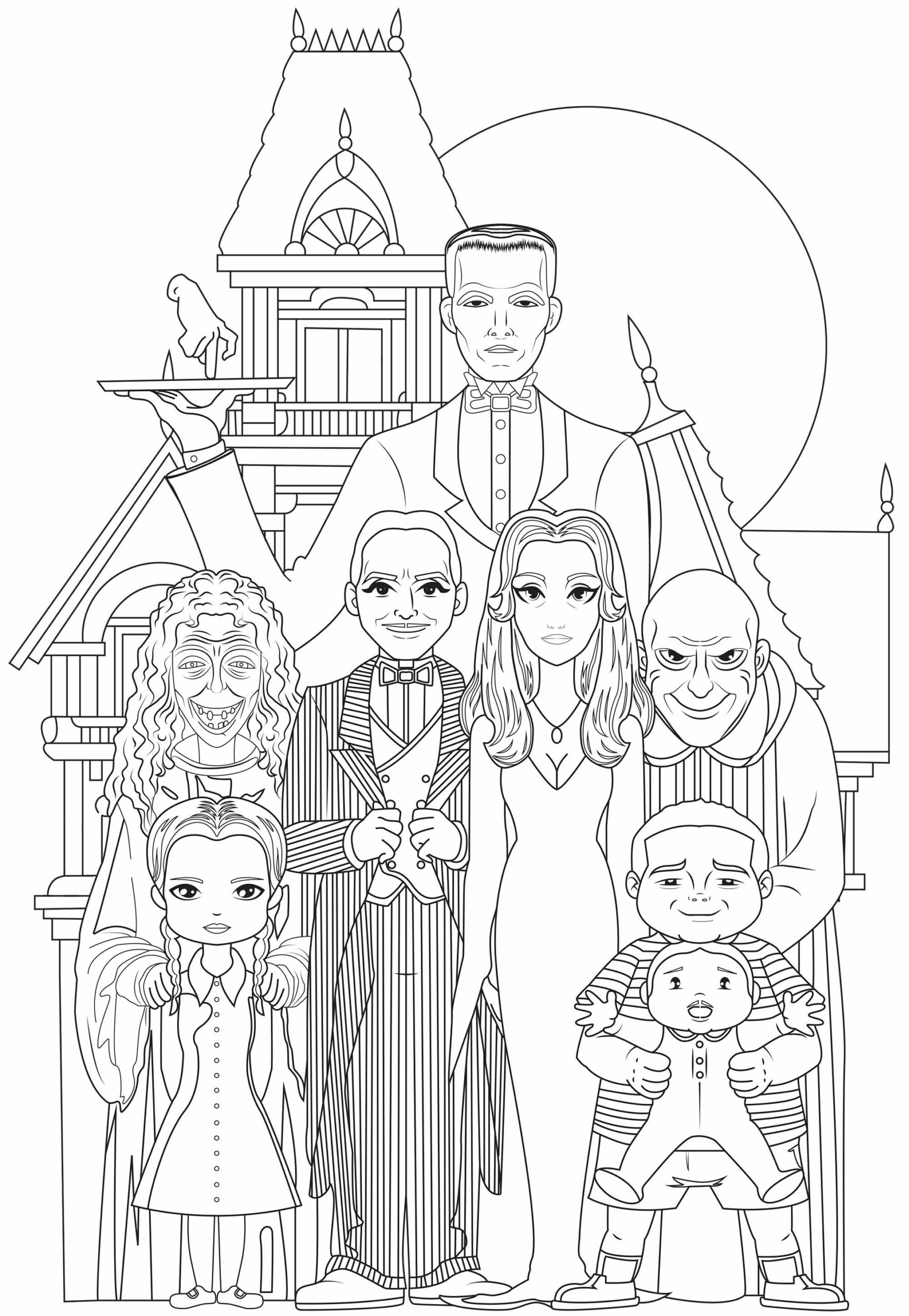 addams family coloring pages