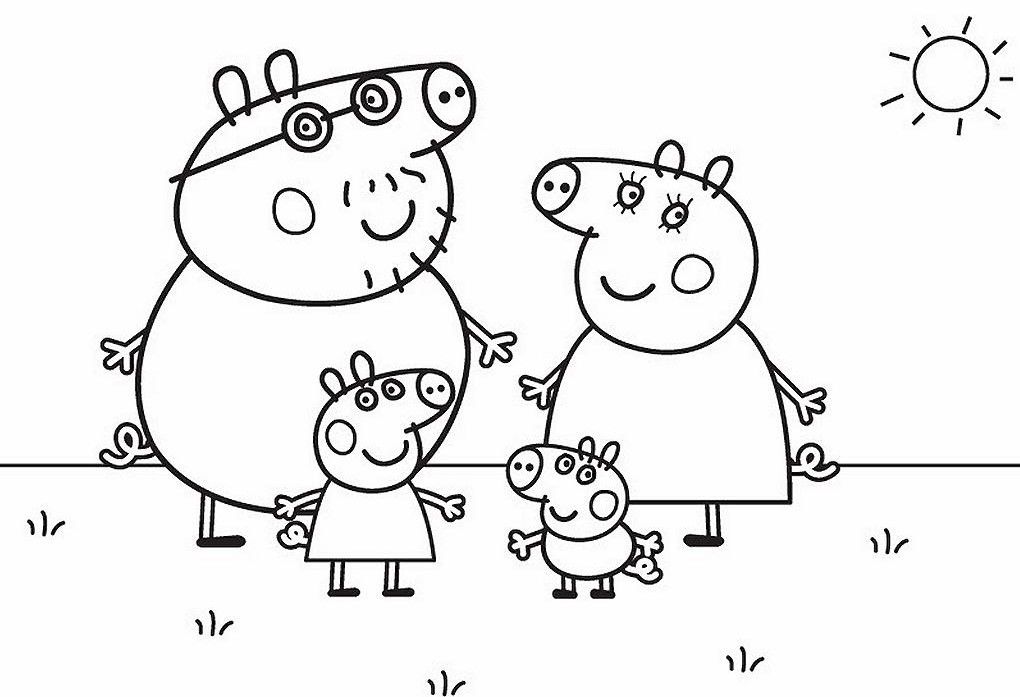 peppa pig family coloring pages