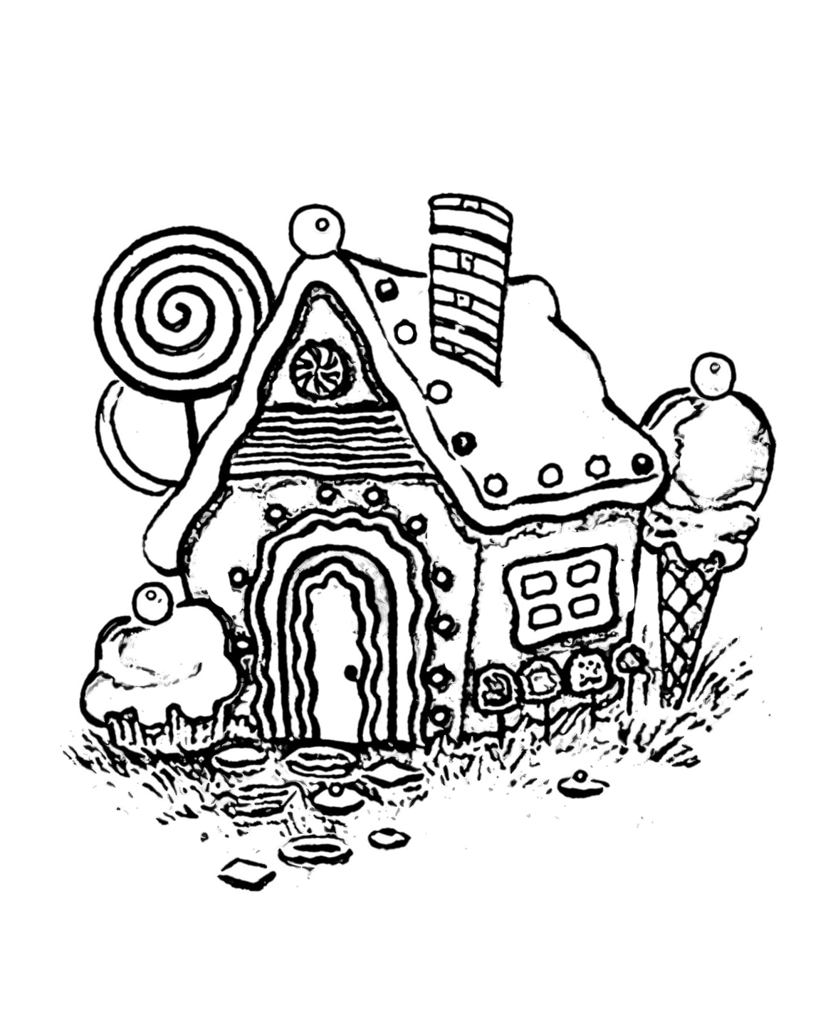 gingerbread man house coloring pages