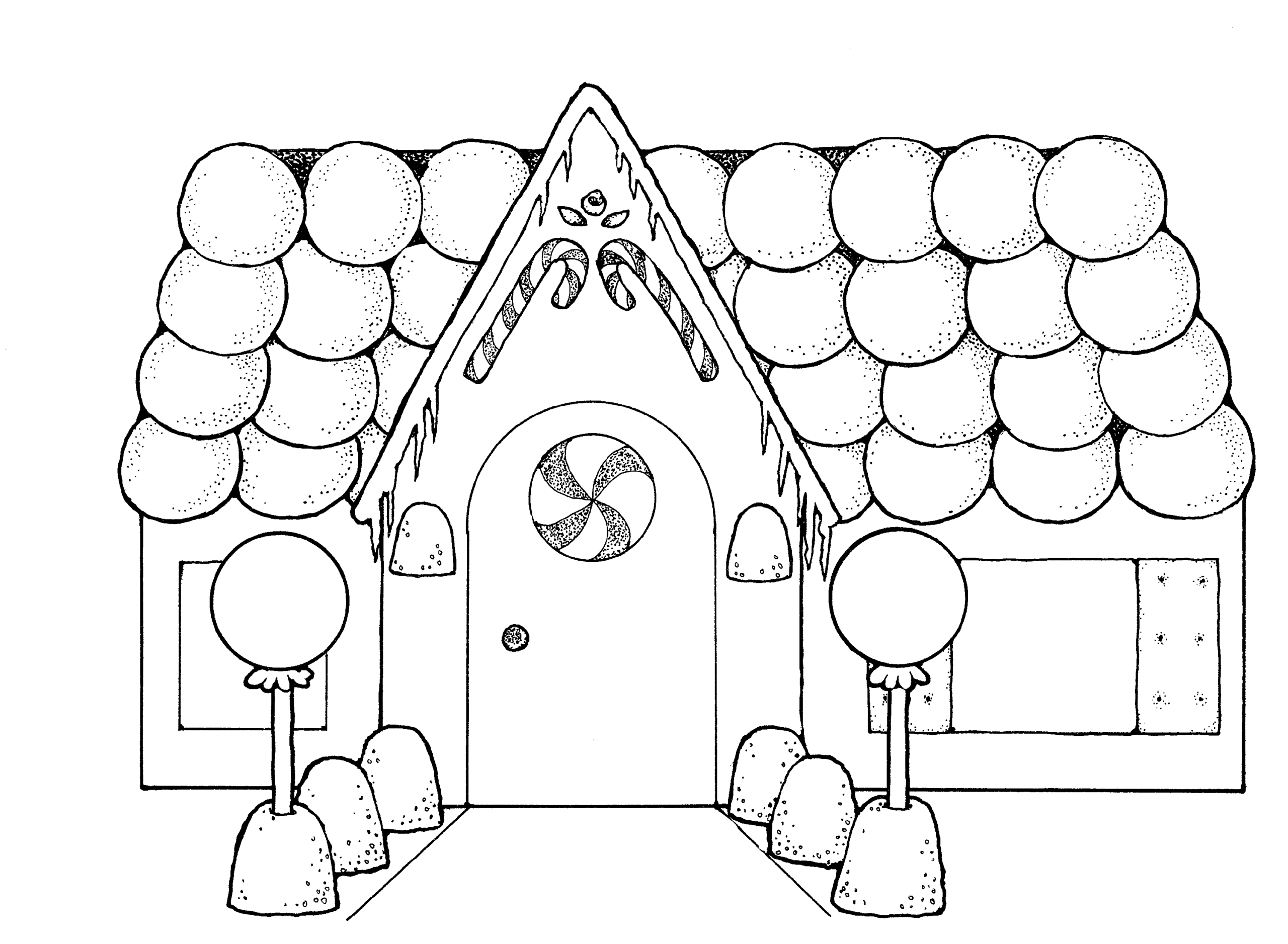 christmas gingerbread house coloring pages