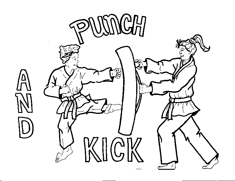 printable kickboxing coloring pages