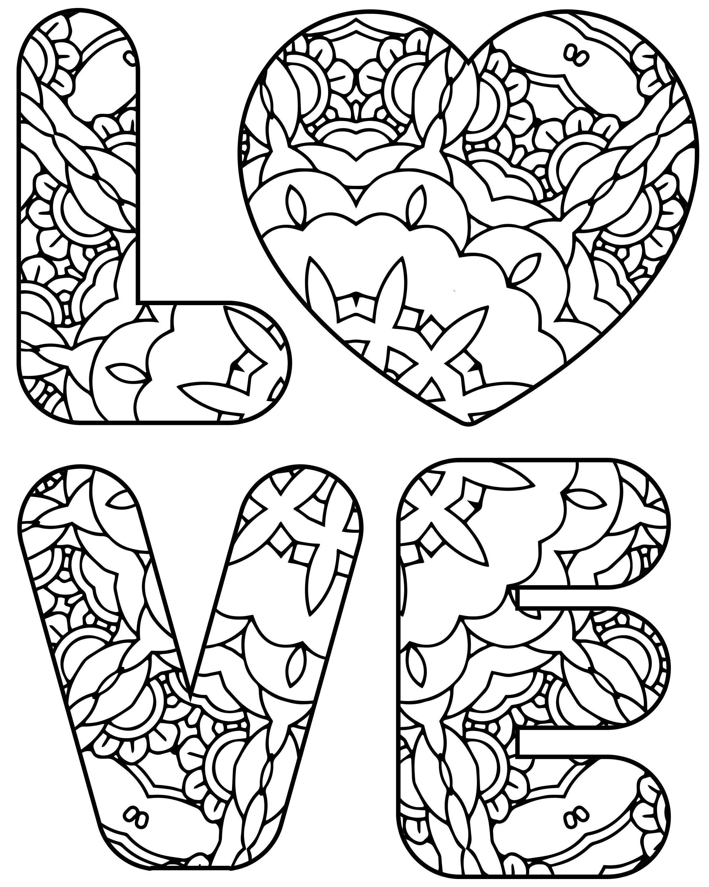 love coloring pages to print