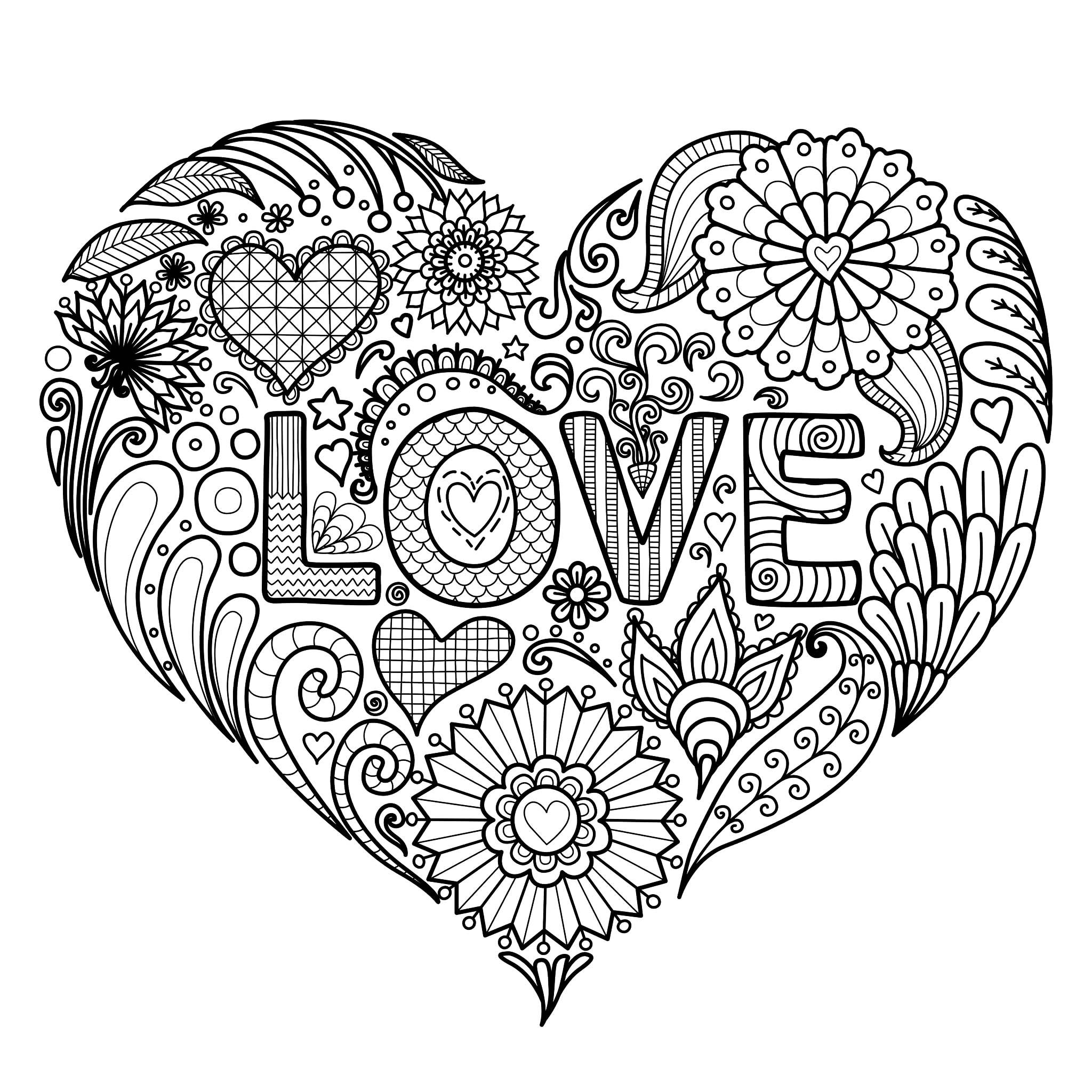 printable coloring pages for adults love