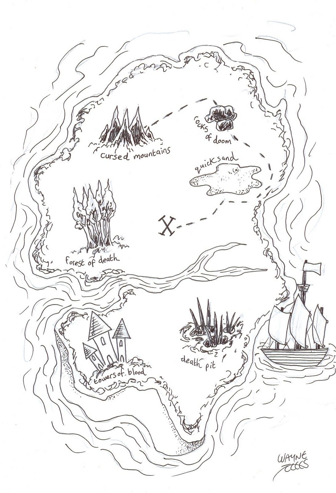 pirate map coloring pages