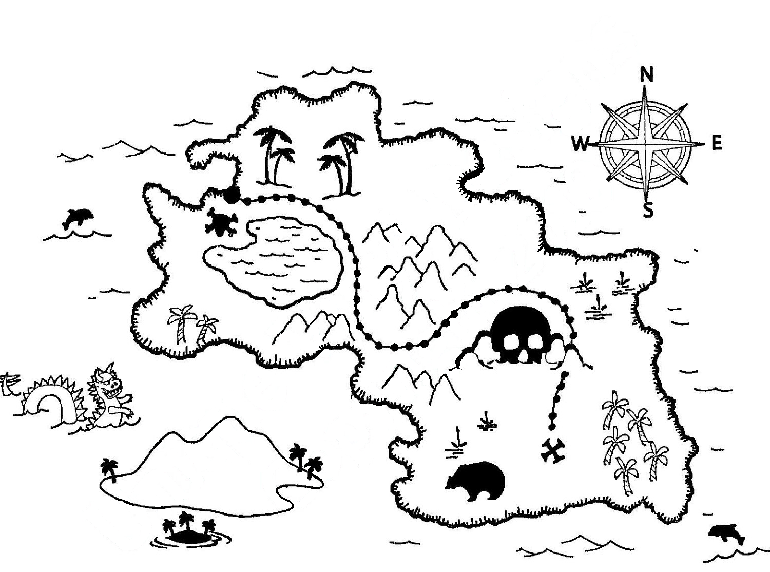 treasure map coloring pages