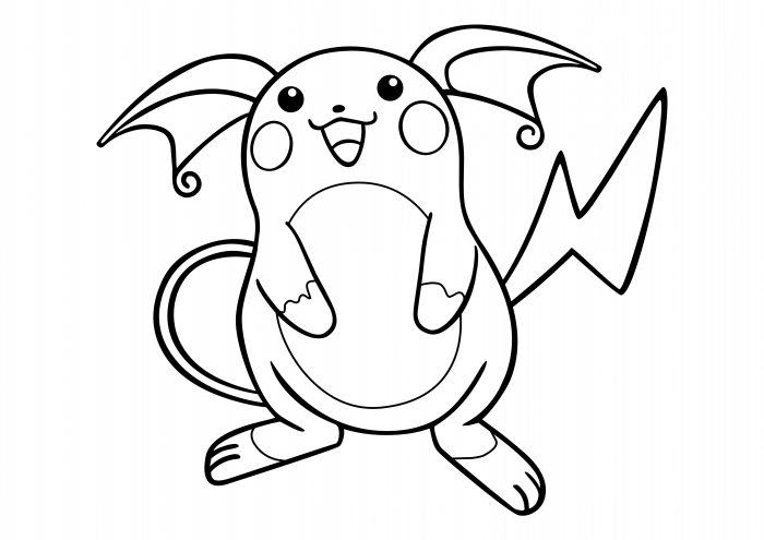 printable raichu coloring pages