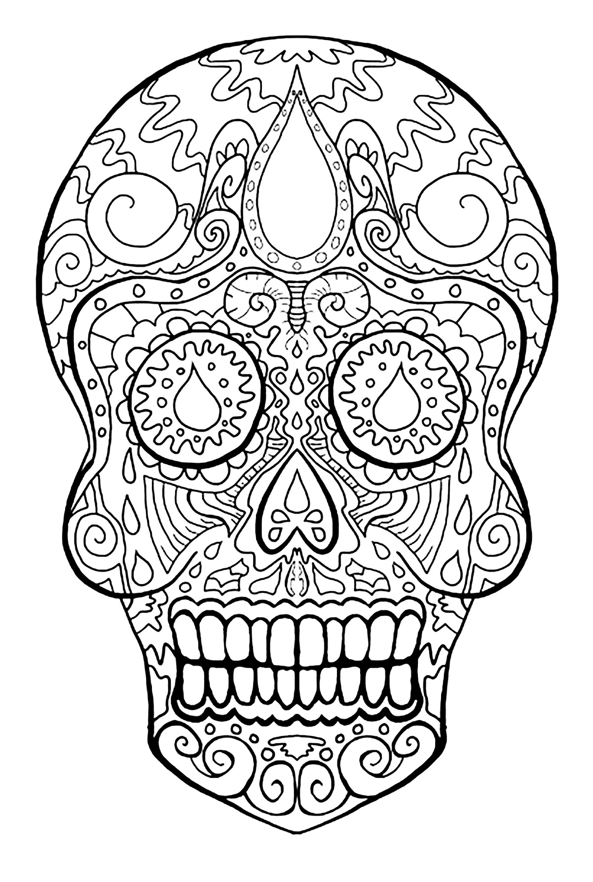 printable sugar skull coloring pages 1