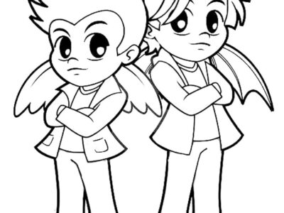 supernatural chibi coloring pages