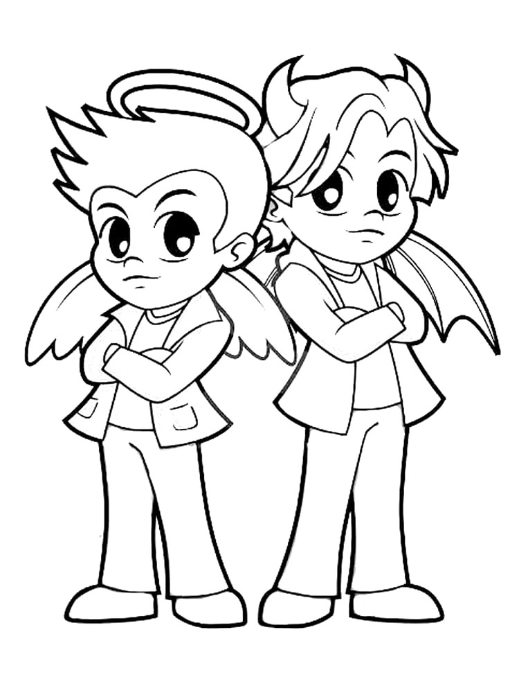 supernatural chibi coloring pages