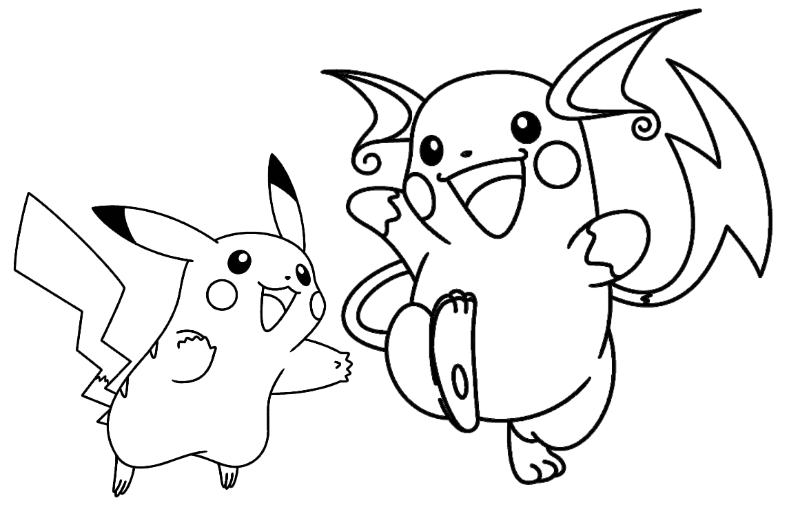 raichu evolution coloring pages