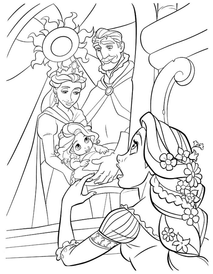 rapunzel coloring pages print out