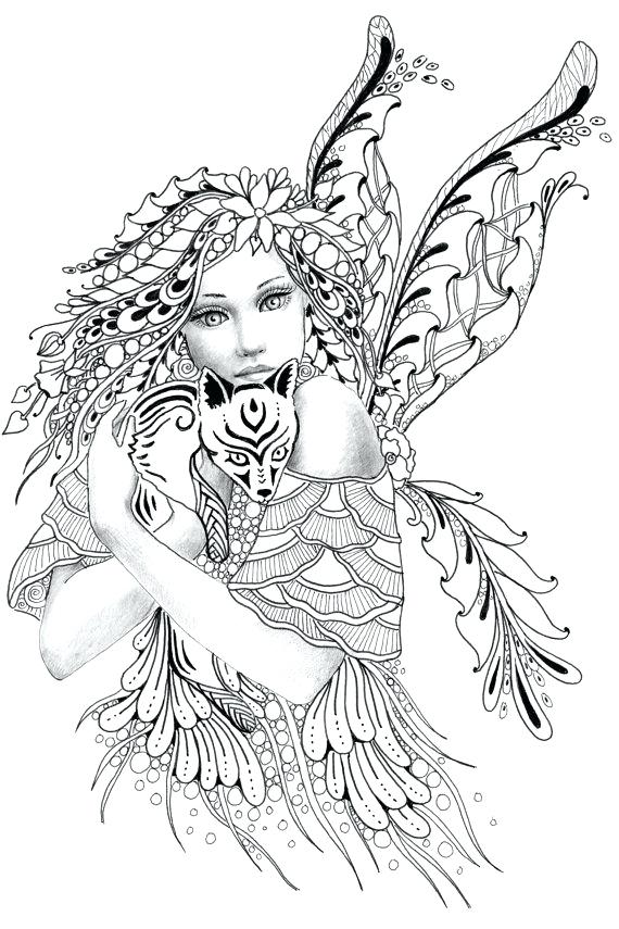 realistic fairy coloring pages