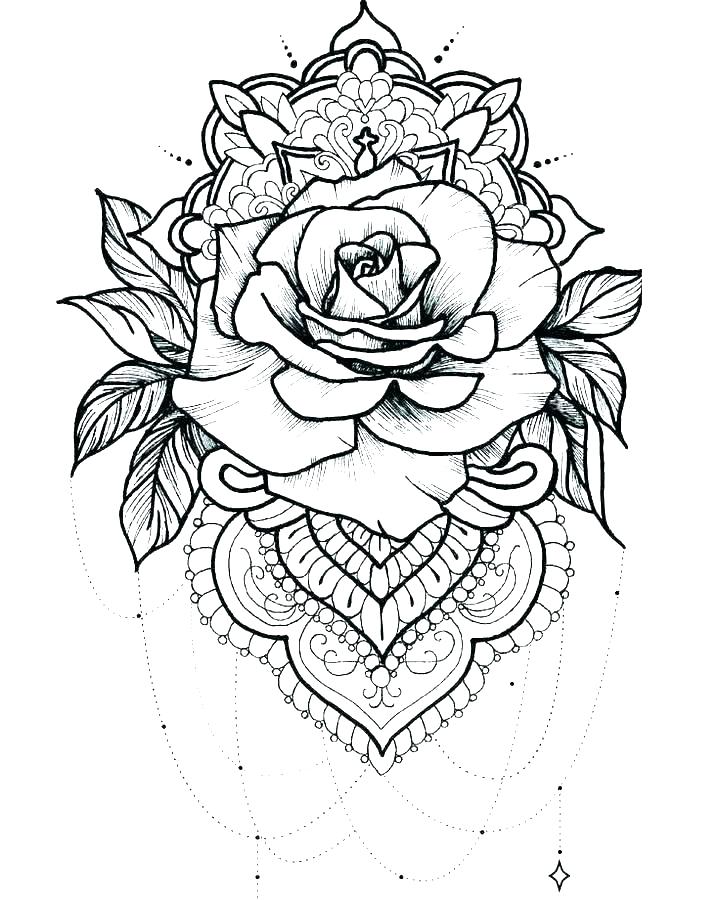 rose coloring pages for adults