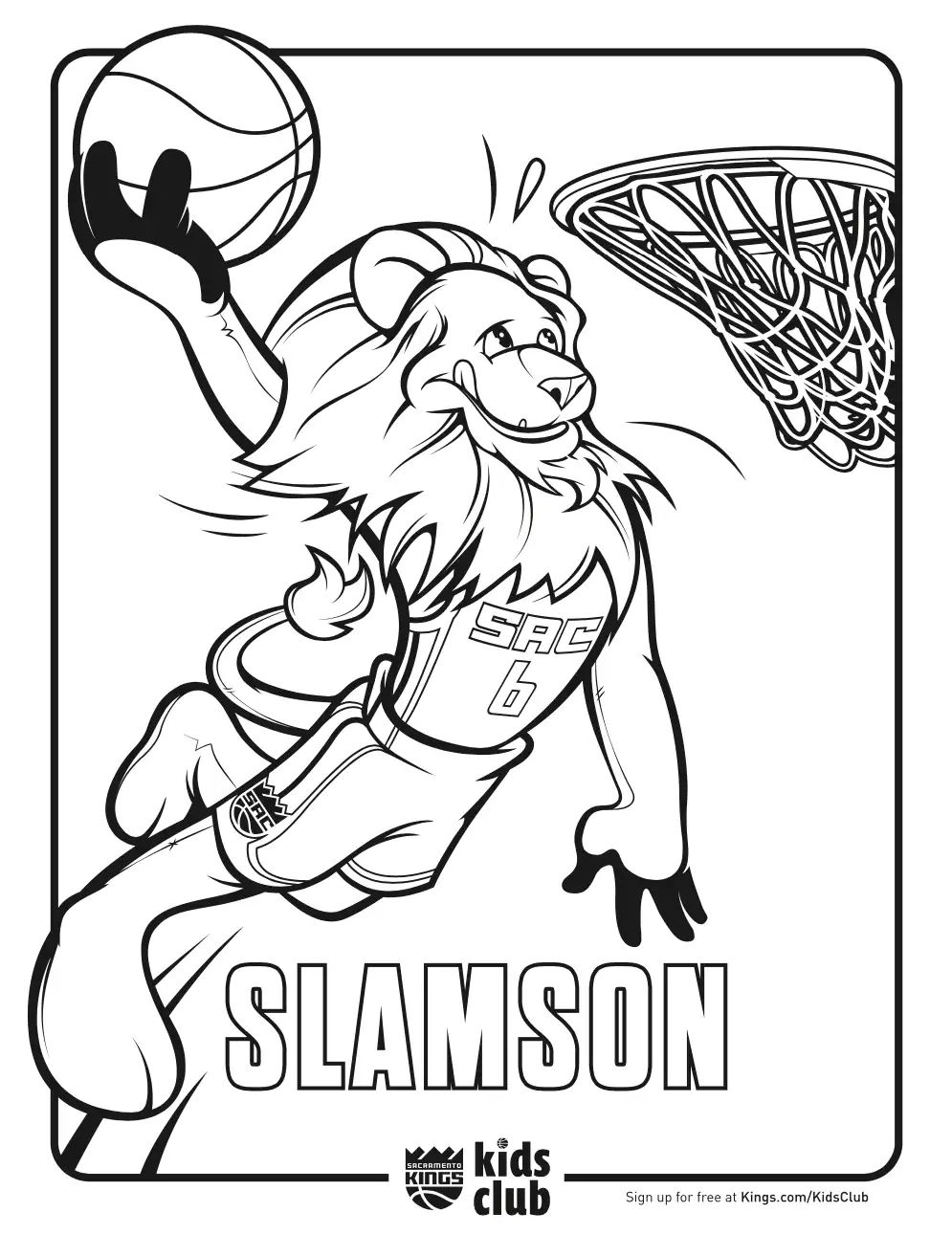 sacramento kings mascot coloring pages