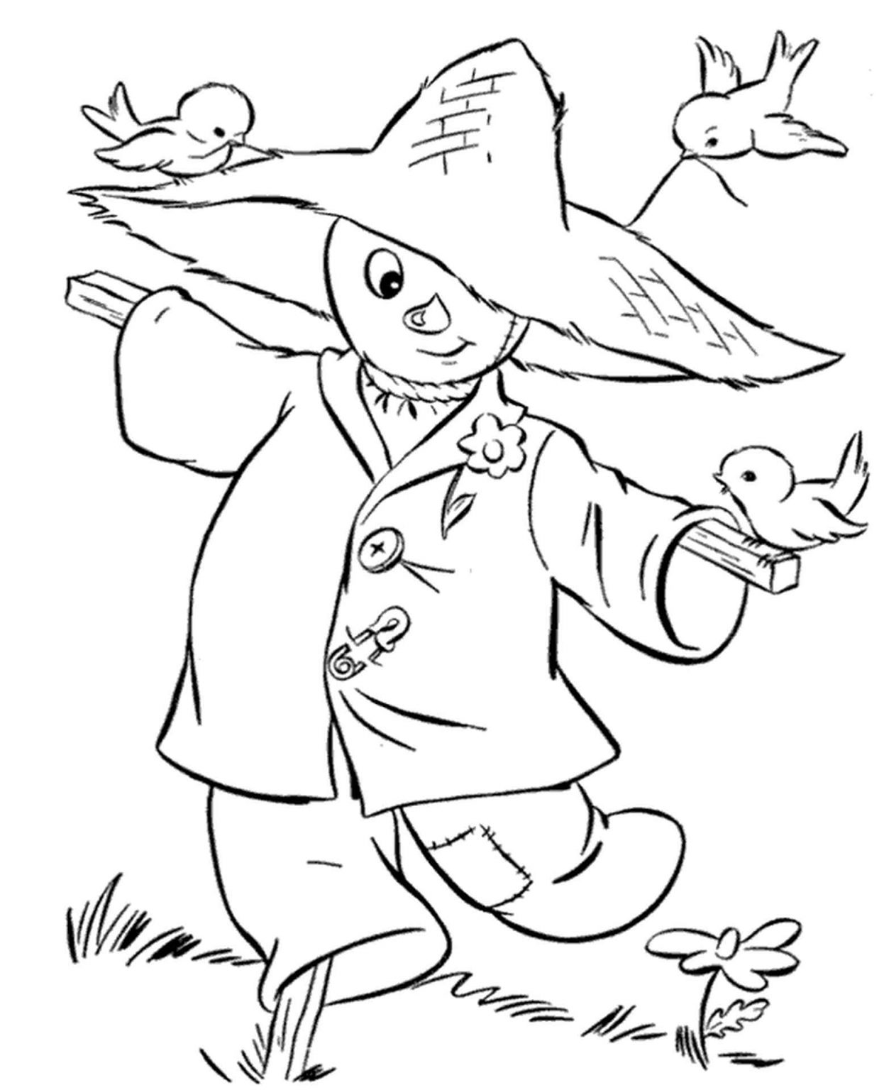 scarecrow printables coloring pages