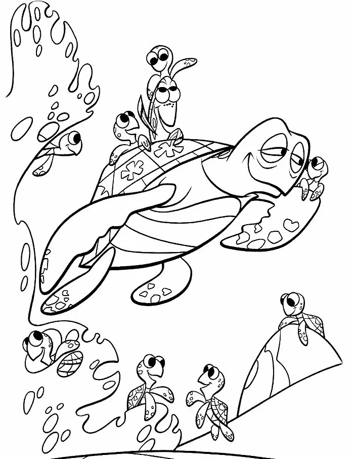 cartoon sea turtle coloring pages