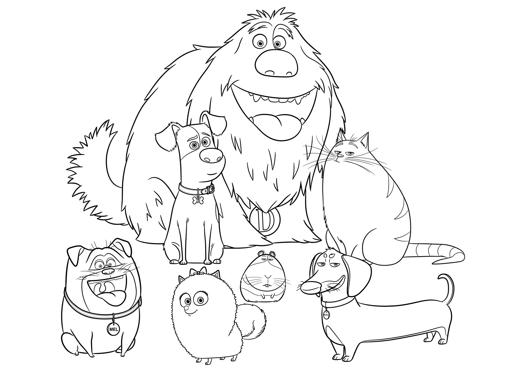 secret life of pets crew coloring pages