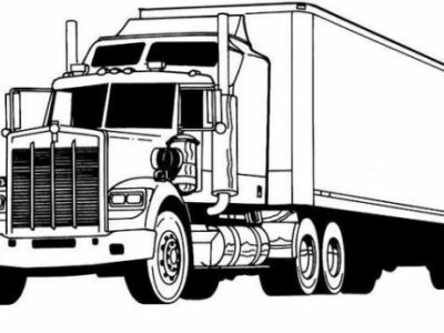 semi trailer truck coloring page