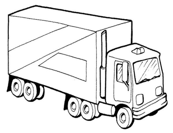 semi truck coloring sheet printable